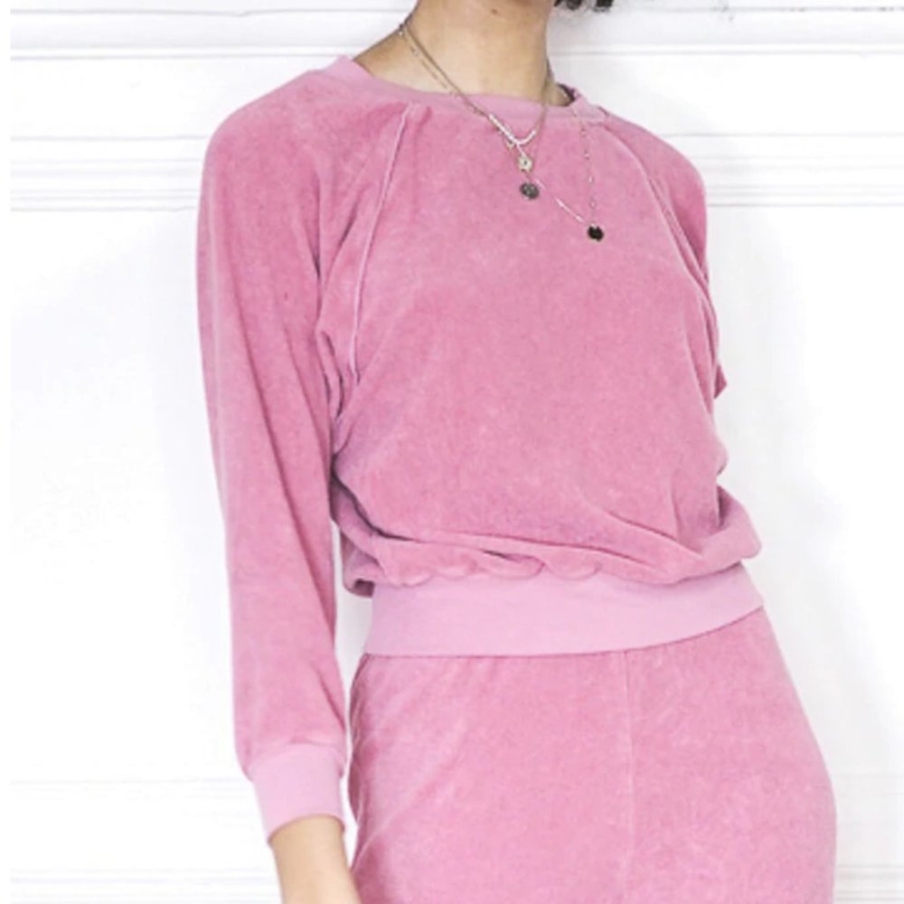 Suzie Kondi Desert Rose Terry Raglan Top Size XS $70 NWT